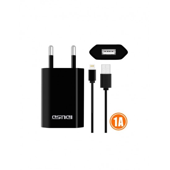 CARGADOR LIGHTNING 2 EN 1 NEGRO IDUSD 12846
