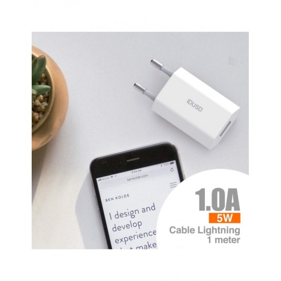 CARGADOR LIGHTNING | 2 EN 1 | BLANCO IDUSD 03976
