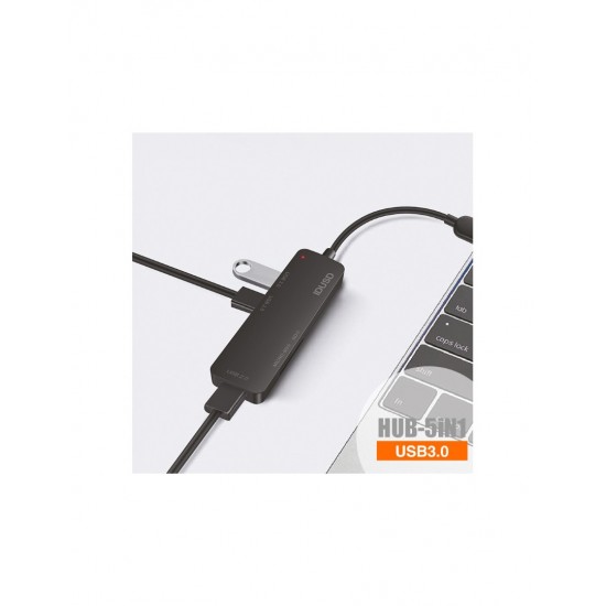 MINI HUB USB 3.0 5 EN 1 CON LECTOR DE TARJETAS | IDUSD K13A
