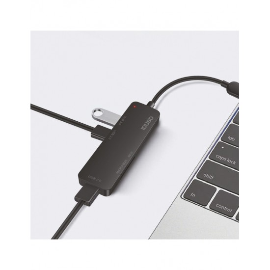 MINI HUB USB 3.0 5 EN 1 CON LECTOR DE TARJETAS | IDUSD K13A