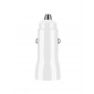 CARGADOR COCHE MICRO 2 PUERTOS USB 2.4A CON CABLE TIPO C 1.2M BLANCO | F23B