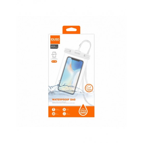 FUNDA DE PLAYA TRANSPARENTE COLOR BLANCO | IDUSD S11B