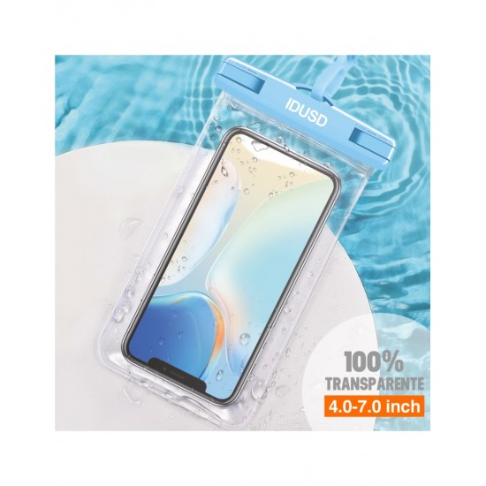 FUNDA DE PLAYA TRANSPARENTE COLOR AZUL | IDUSD S11D