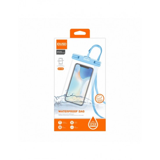 FUNDA DE PLAYA TRANSPARENTE COLOR AZUL | IDUSD S11D
