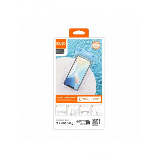 FUNDA DE PLAYA TRANSPARENTE COLOR AZUL | IDUSD S11D