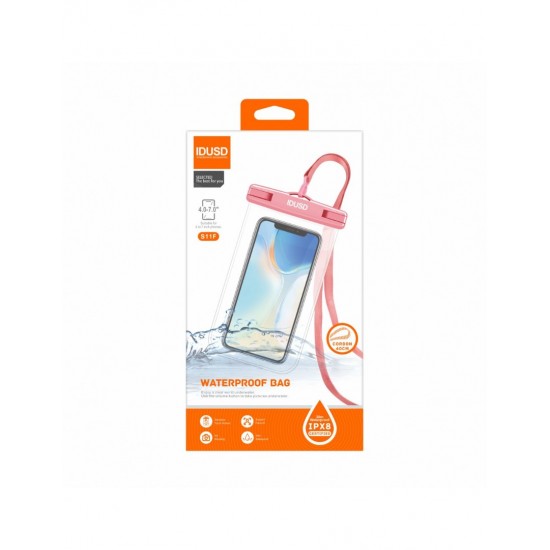 FUNDA DE PLAYA TRANSPARENTE COLOR ROSA | IDUSD S11F