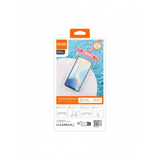 FUNDA DE PLAYA TRANSPARENTE COLOR ROSA | IDUSD S11F