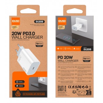 ECO CARGADOR RÁPIDO PD USB-C 20W IDUSD D120B