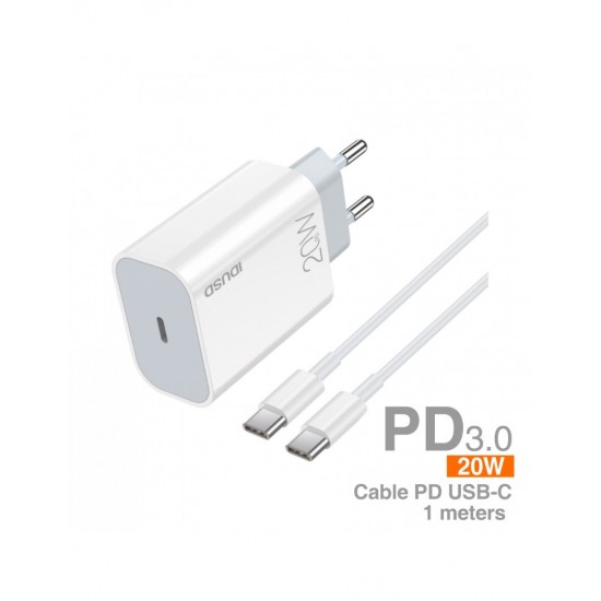 ECO CARGADOR RÁPIDO PD USB-C 20W + PD TIPO C IDUSD D126B IDUSD 34133