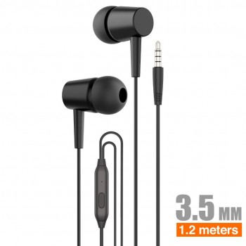AURICULARES ESTÉREO CON MICRÓFONO | NEGRO