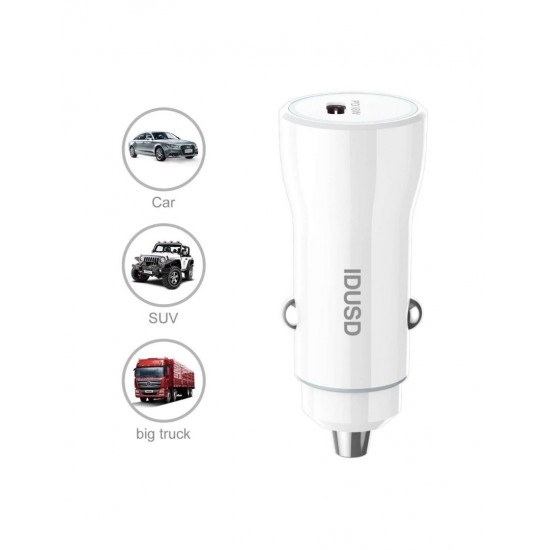 CARGADOR COCHE CARGA RAPIDA PD3.0 18W 3A USB-C | BLANCO IDUSD 13262