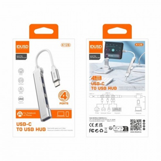 MINI HUB USB-C 3.0 4 EN 1 | IDUSD K12B
