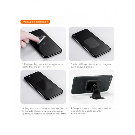 JUEGO DE 2 PLACAS DE METAL PARA ADAPTAR A SMARTPHONE A SOPORTE DE COCHE CON IMÁN | IDUSD G16A