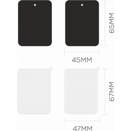 JUEGO DE 2 PLACAS DE METAL PARA ADAPTAR A SMARTPHONE A SOPORTE DE COCHE CON IMÁN | IDUSD G13A