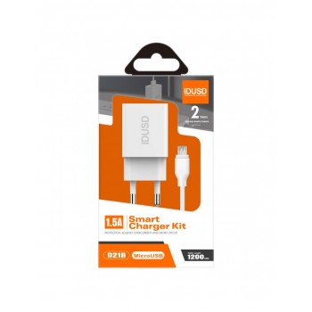 CARGADOR SMART CHARGER 5V 1.5A 7.5W + CABLE MICRO USB