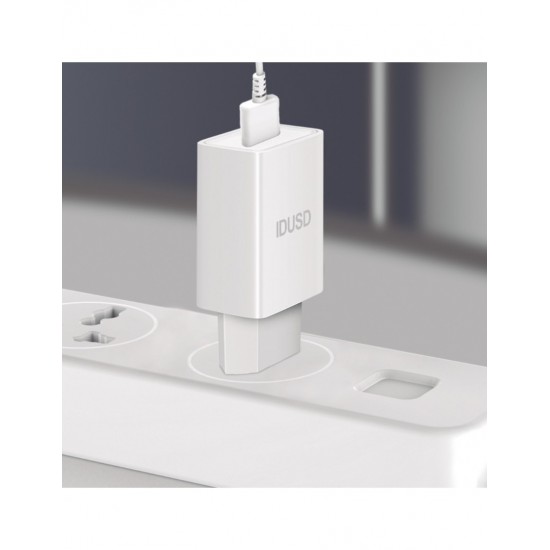 CARGADOR SMART CHARGER 5V 1.5A 7.5W + CABLE MICRO USB IDUSD 10502