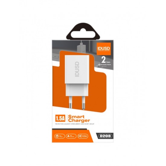 CARGADOR SMART CHARGER 1.5A 7.5W | BLANCO IDUSD 09342