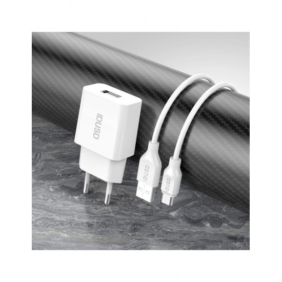 CARGADOR SMART CHARGER 5V 2.4A + CABLE MICRO USB IDUSD 10462