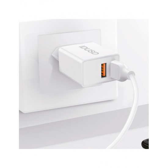 CARGADOR SMART CHARGER CON 2 PUERTOS USB 5V 2.4A + CABLE LIGHTNING | D42B IDUSD 10490