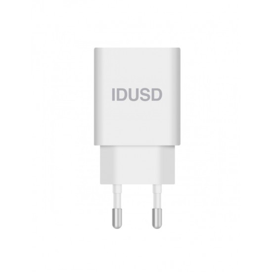 CARGADOR SMART CHARGER 2-USB 2.4A 12W | BLANCO IDUSD 09346