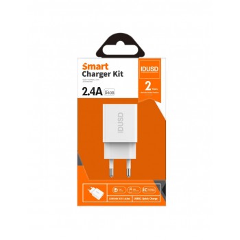 CARGADOR SMART CHARGER 2-USB 2.4A 12W | BLANCO