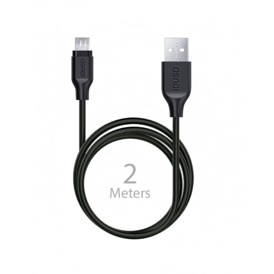 CABLE MICRO USB 2M 2.4A | NEGRO IDUSD 10304