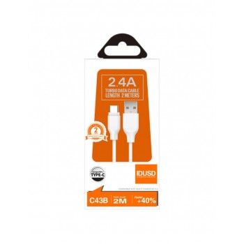TURBO CABLE TIPO C 2.0M 2.4A BLANCO | C43B