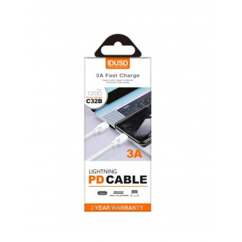 PD CABLE TIPO C A LIGHTNING 1.2M 3A BLANCO | C32B
