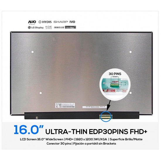 PANTALLA 16.0" | BOE NV160WUM-N48