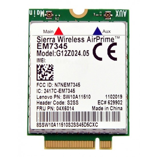 TARJETA MODEM WWAN 4G LTE SIERRA WIRELESS AIRPRIME EM7345 | VERSION LENOVO SW10A11510 LENOVO 08249