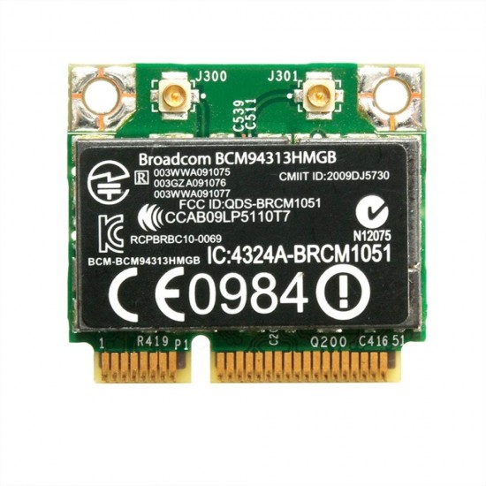TARJETA WIRELESS BLUETOOTH BCM94313HMGB MINI WIRELESS CARD | 600370-001 INTEL 10786