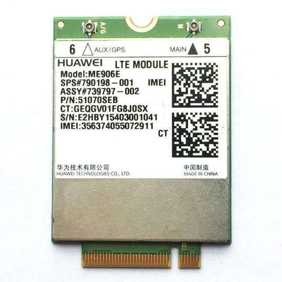 TARJETA 4G WWAN HUAWEI ME906E NGFF LTE/HSPA + FDD + GPRS | 704031-001 740011-005 790198-001 842922-003 HUAWEI 09686