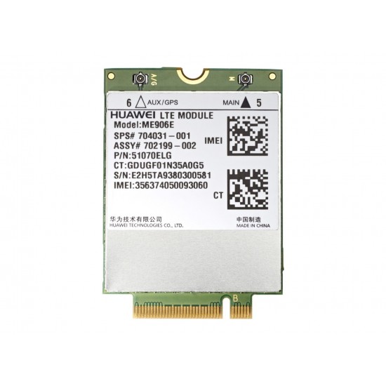 TARJETA 4G WWAN HUAWEI ME906E NGFF LTE/HSPA + FDD + GPRS | 704031-001 740011-005 790198-001 842922-003 HUAWEI 09686