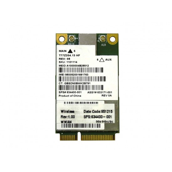 TARJETA SIERRA WIRELESS AIRPRIME UN2430 GOBI3000 3G WWAN | 702080-001 634400-001 INTEL 08187
