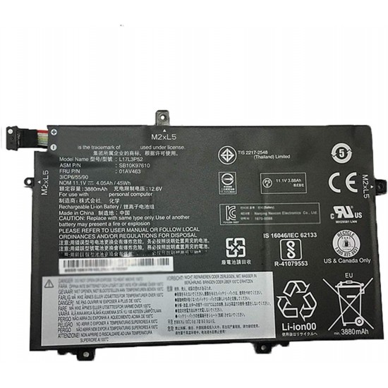 BATERIA LENOVO  THINKPAD E485 E490 E590 L490 L580 01AV463 11.1V/4100MAH