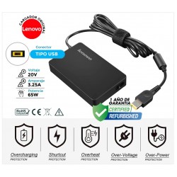 CARGADOR LENOVO ORIGINAL | 20V / 3.25A | SQUARE | 65W SLIM ( REACONDICIONADO )