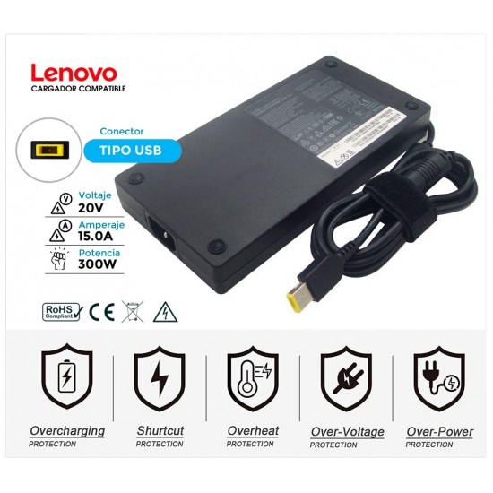CARGADOR LENOVO 300W COMPATIBLE | 20 / 15A | SQUARE ( USB )