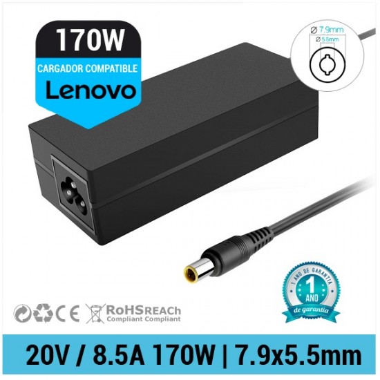 CARGADOR LENOVO COMPATIBLE | 20 / 8.5A | 7.9 x 5.5mm | 170W LENOVO 04585