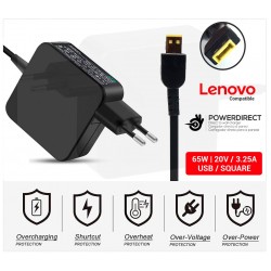 CARGADOR LENOVO COMPATIBLE | 20V / 3.25A | SQUARE | 65W DIRECTO A PARED ( SIN CABLE )