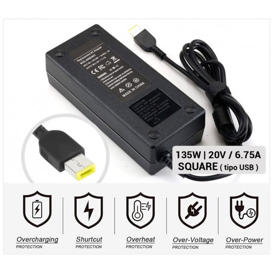 CARGADOR LENOVO 135W 20/6.75A SQUARE (USB) LENOVO 04587C