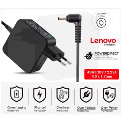 CARGADOR LENOVO COMPATIBLE | 20V / 2.25A | 4.0 x 1.7mm | 45W DIRECTO A PARED ( SIN CABLE )