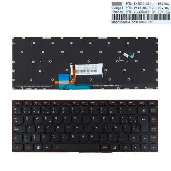 TECLADO ESPAÑOL LENOVO IDEAPAD YOGA 700-14ISK SERIES NEGRO SIN MARCO | 25215079 PK131382A20