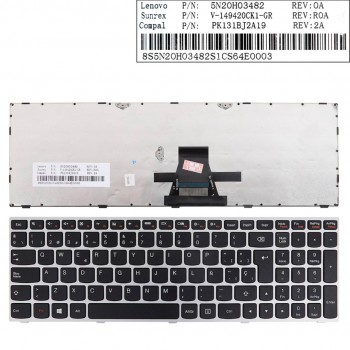 TECLADO ESPAÑOL LENOVO IDEAPAD G50-70 G50-45 G50-70 G70-70 SERIES | NEGRO CON MARCO GRIS