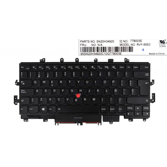 TECLADO ESPAÑOL LENOVO YOGA X1 1ª GENERACION 2016 SERIES RETROILUMINADO | 01AW910 00JT871 FRU01AW910 FRU00JT871 46M.04PKB.0083 SN20H34920 LENOVO 12808