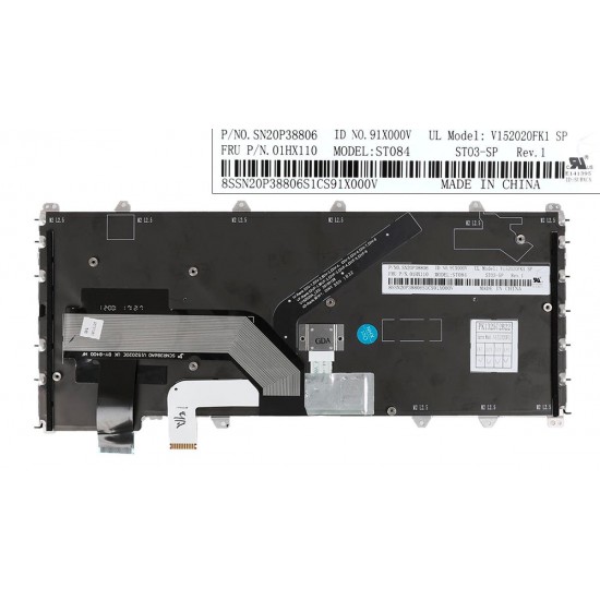 TECLADO ESPAÑOL LENOVO YOGA Y370 SERIES MARCO PLATEADO Y RETROILUMINADO | 01HX110 LENOVO 13028