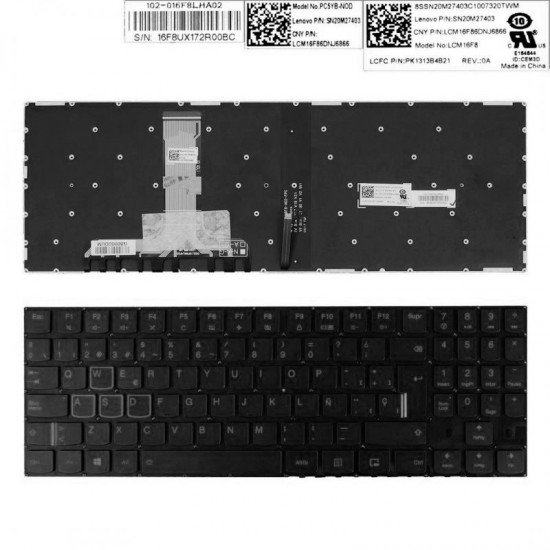 TECLADO ESPAÑOL LENOVO LEGION Y520 Y520-15IKB Y720-15IKB R720 R720-15IKB SERIES | NEGRO SIN MARCO Y RETROILUMINADO