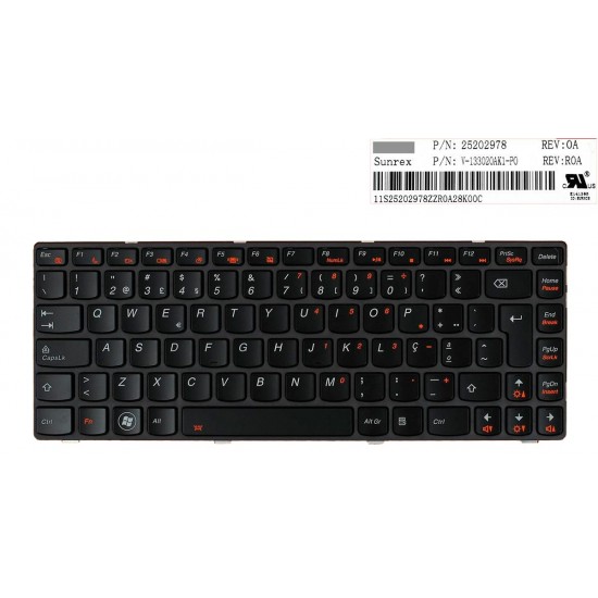 TECLADO PORTUGUÉS LENOVO IDEAPAD Y480 SERIES | RETROILUMINADO LENOVO 10278