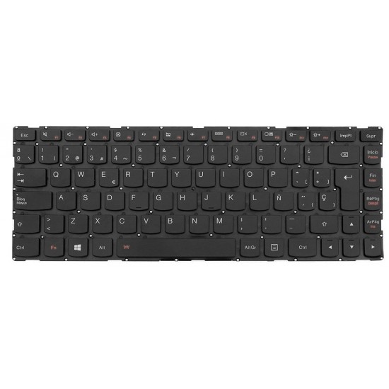 TECLADO PORTATIL ESPAÑOL LENOVO YOGA 500-14 SERIES GRIS SIN MARCO RETROILUMINADO | 5CB0J34020 460.03R05.0005 LENOVO 12460
