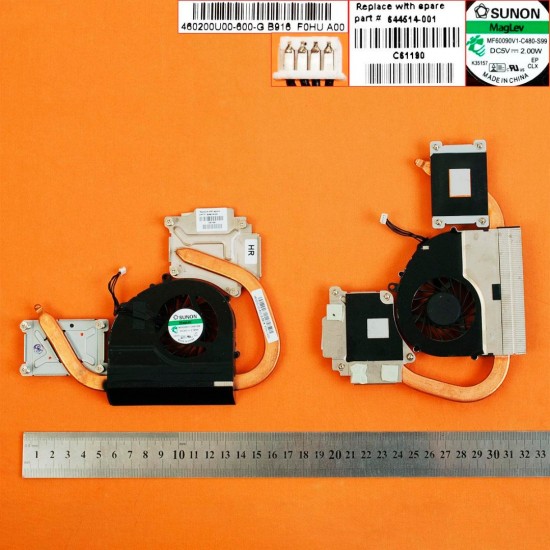 VENTILADOR CPU CON DISIPADOR HP PAVILION DV4-3000 SERIES | MF60090V1-C480-S99 644514-001 HP 08442