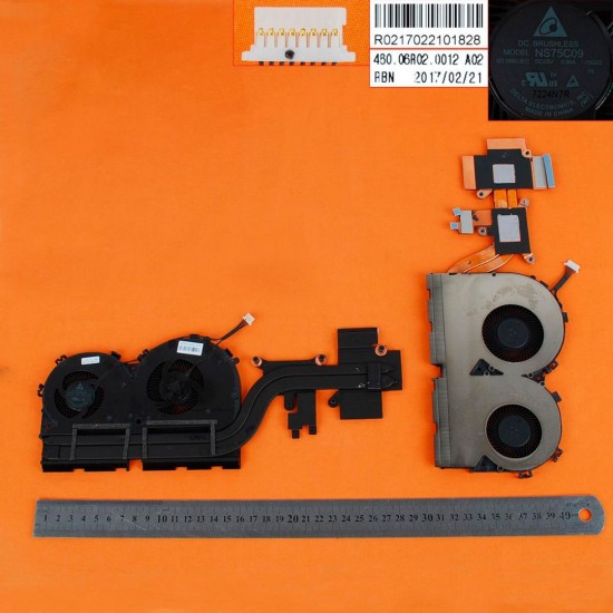 VENTILADOR CPU CON GPU INDEPENDIENTE LENOVO IDEAPAD Y700-15ISK SERIES | NS75C09-15G03 460.06R02.0011 LENOVO 08264